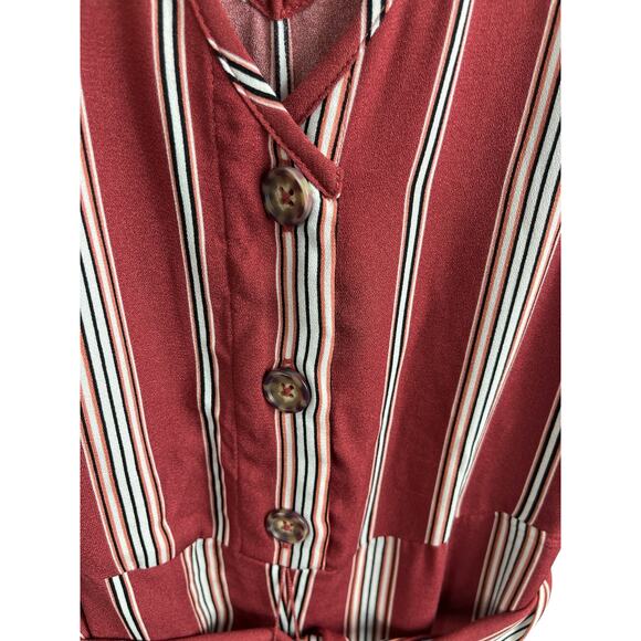 Xhilaration Striped Sleeveless Wide Leg Jumpsuit Romper Small - Picture 6 of 7